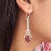 Rhodolite Gemstone 925 Sterling Silver Jewelry Handmade Women's Earrings 1.76" EE-171-14