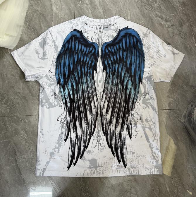 2025 Cross-border Vintage AFFICTION T-shirt New Harajuku Hip-Hop Crew Neck Unisex Short Sleeve Blade Cross