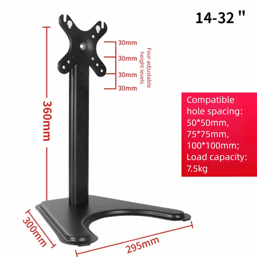 Black Monitor Arm Holder Metal Bracket LED Display Mount Stable Plasma TV Base Monitor Screen