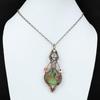 Moss Prehnite Pendant Copper Wire Wrapped Pendant Unique Design Jewelry Gemstone Pendant Dainty Copper Jewelry Handmade Pendant Wedding Gift