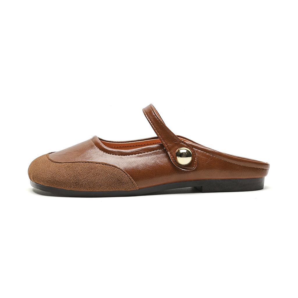 Weiwei Girl 993-3 French Bag Head Half Slippers Women's Summer Wear One Word with Retro Muller Flat Shoes Women