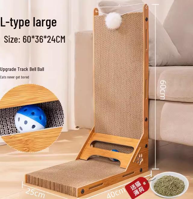 Large L-Shaped Cat Scratch Board - Durable, Non-Shedding, Scratch-Resistant Sofa Protector