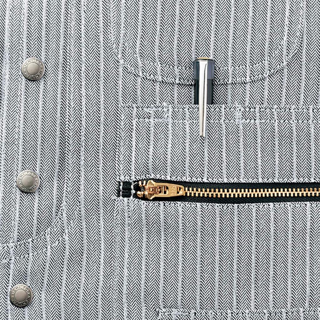 Серия Жилет Полоска Топы Рабочая одежда Никкапокка Одежда Тоби 5L Серебристый Toraichi/Toraichi (4309-611) /4309 37