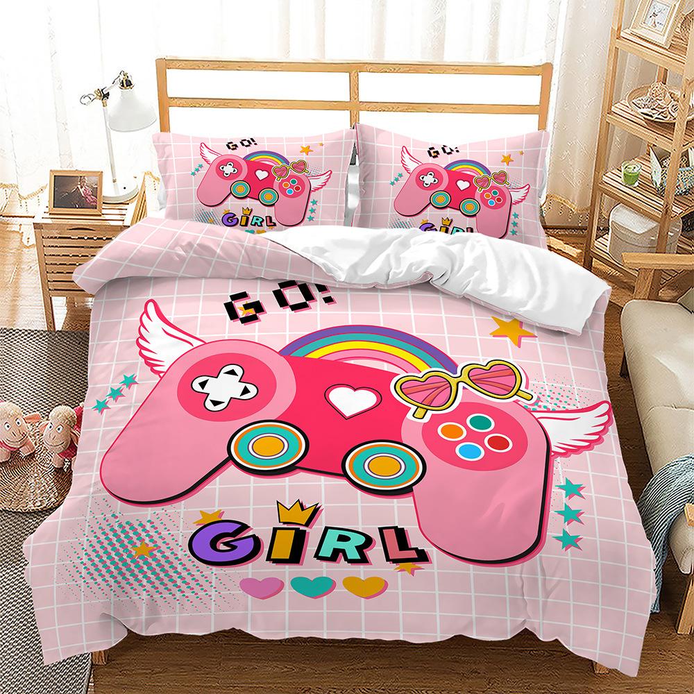 Gamepad Bed Three-Piece Quilt Cover 3D Digital Printing Kit
