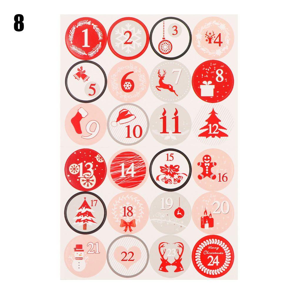 Biscuit Candy Self Adhesive Advent Calendar Number Christmas Label Paper Sticker Packaging Labels