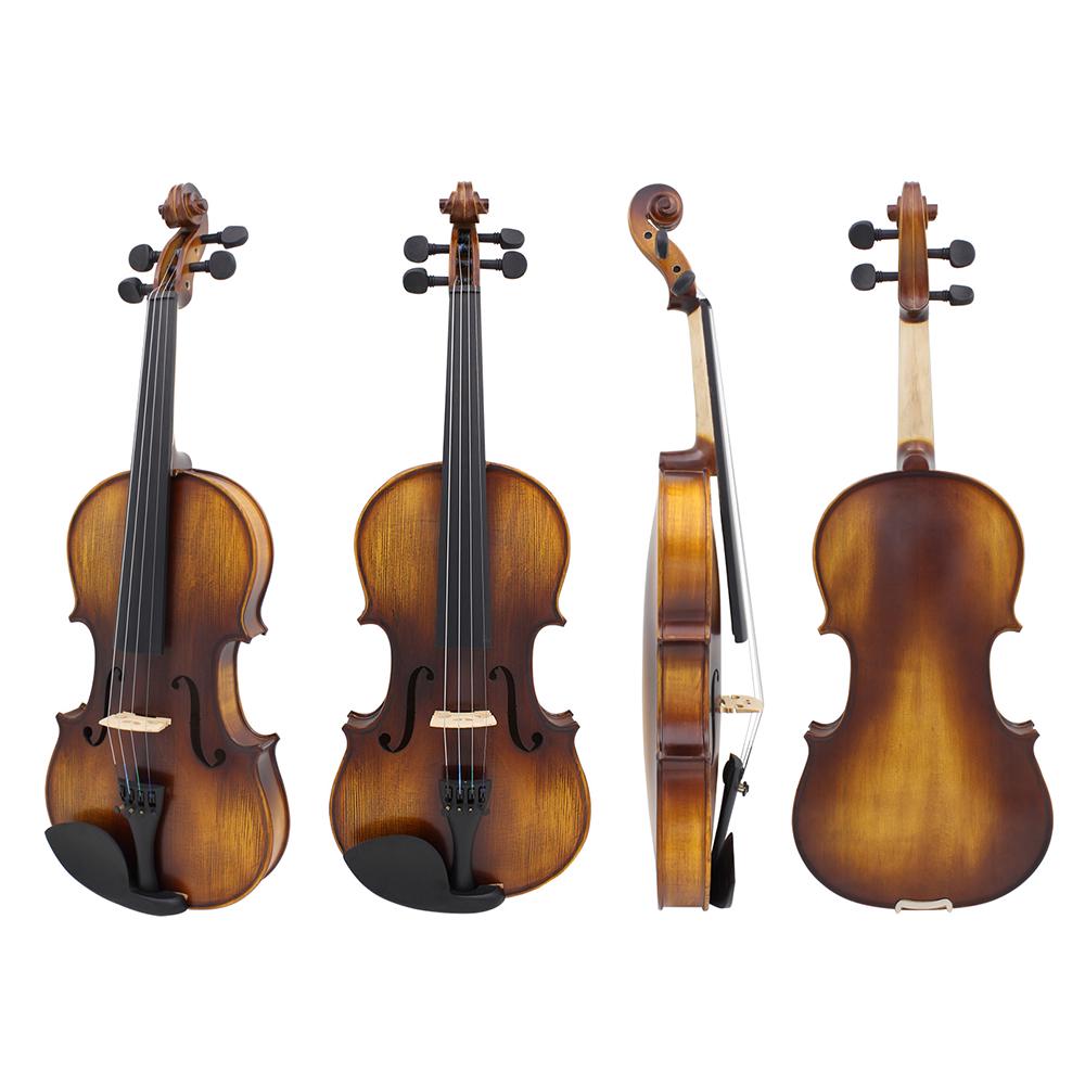 AV-508 4/4 полноразмерная акустическая скрипка комплект скрипок цельная древесина матовая отделка лицевая панель из ели 4-струнная