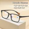 Men'S Square Frame Myopia Glasses Ultra Lightweight Simple Comfort Minus Diopter Eyeglasses Women'S Eyepieces Diopter To -4.0