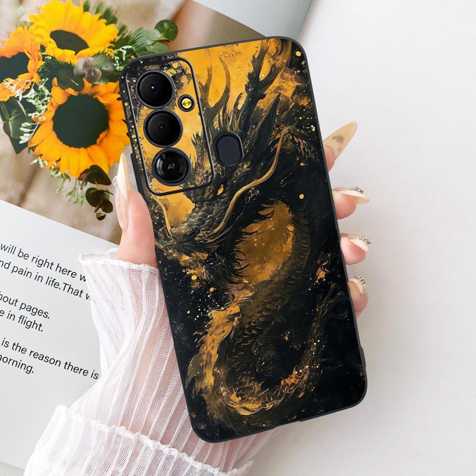 Чехол для Tecno Pop 6 GO BE6j Милый Лев Модный Расписной Чехол Мягкий ТПУ Чехол для Телефона Для Tecno Pop 6 Pro BE8 Pop6 GO Задняя Крышка Сумки