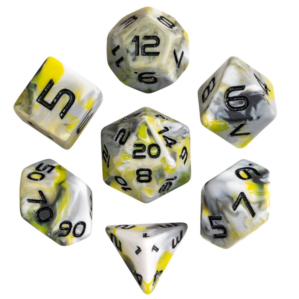 Cusdie Камуфляжный набор кубиков DND из 7 штук, полиэдрический набор кубиков для RPG, смоляной D20 D12 D10 D8 D6 D4 D% для настольных игр D&D Pathfinder Cthulhu
