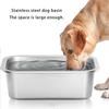 Миска для питомца из нержавеющей стали, устойчивая к ржавчине, с широким противоскользящим основанием, большой вместимости, легко моющаяся, прямоугольная, большой вместимости