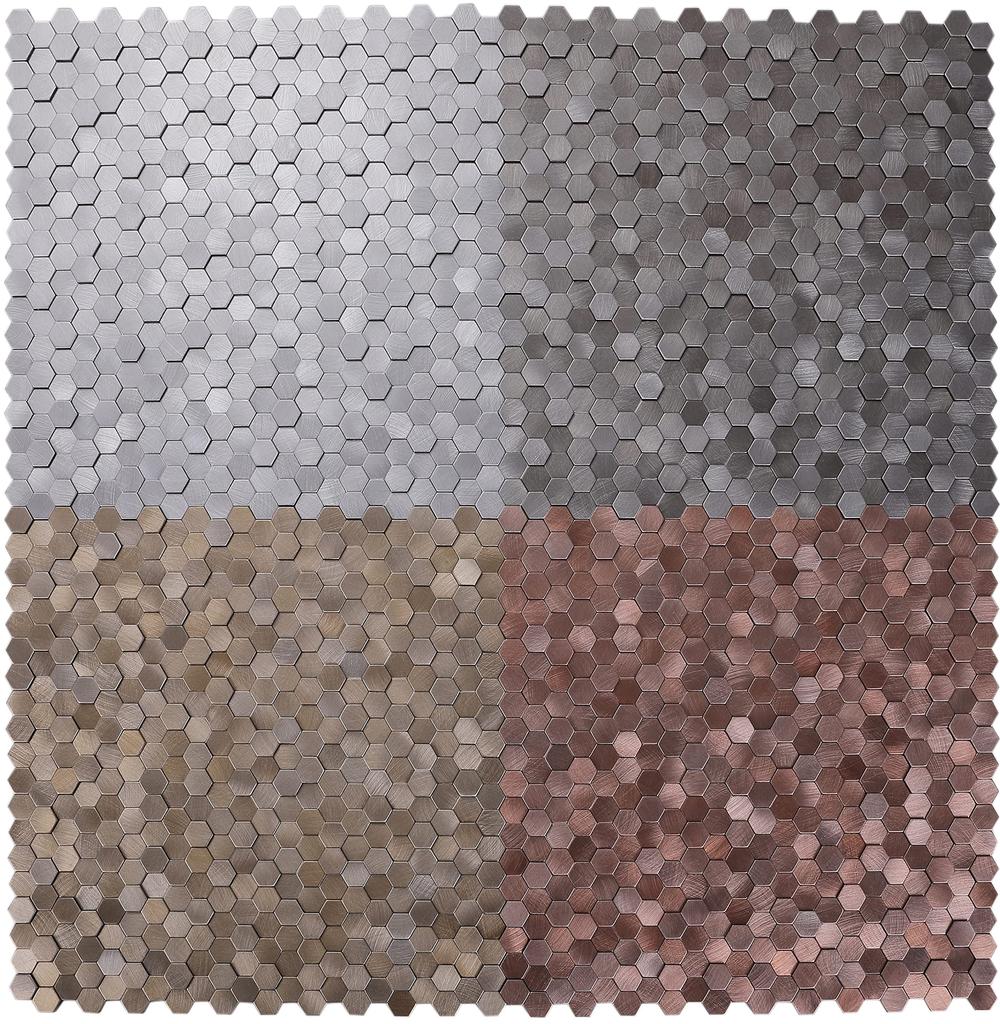 ISL Metal Stickers Polygon Light Silver Heat Resistant Waterproof Kitchen Bathroom Wall Decoration 10-Pack