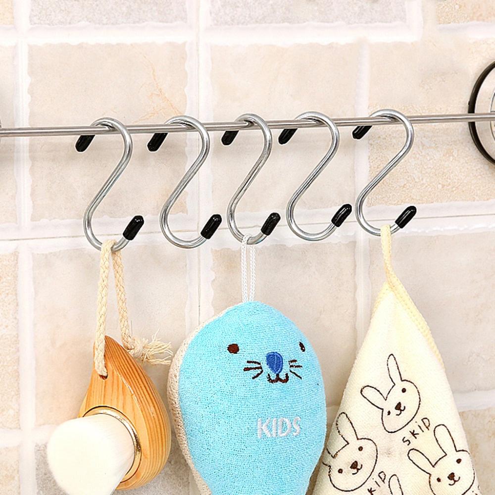 4PCS/Lot S Shaped Hooks Stainless Steel Hanger Clasp Rack for Clothes Pot Pan Kitchen Hooks Clasp Ho
