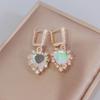 Разноцветные серьги-капли с кристаллами в форме сердца для женщин, новинка 2023 года, модные золотые серьги для свадьбы, помолвки и вечеринки, ювелирные аксессуары