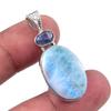Natural Republic Larimar, Kyanite 925 Solid Sterling Silver Pendant 1.50'' N3t76