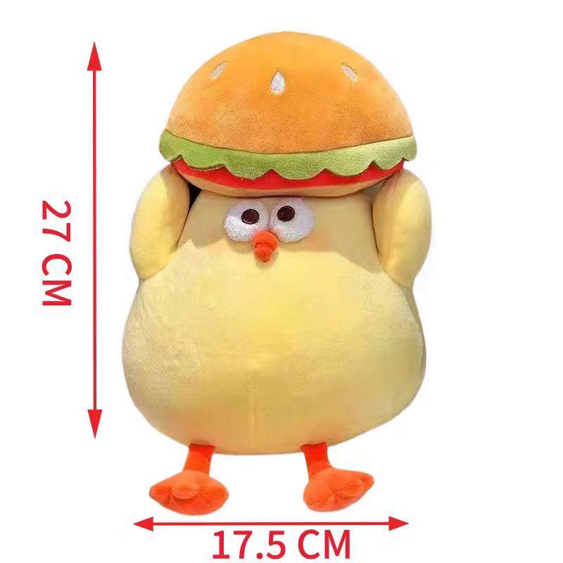 Kawaii Creative Chicken Plush Doll Pillow Cosplay Book Hamburger Pizza Food Plush Doll Christmas Tree Decor Gift For Boys Girls