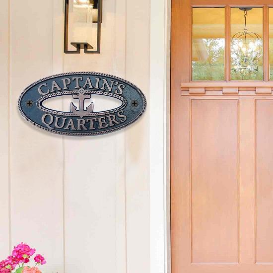 Captain Quarters Brass Sign Nautical Plaque Copper Brass Wall Decoration Plaque