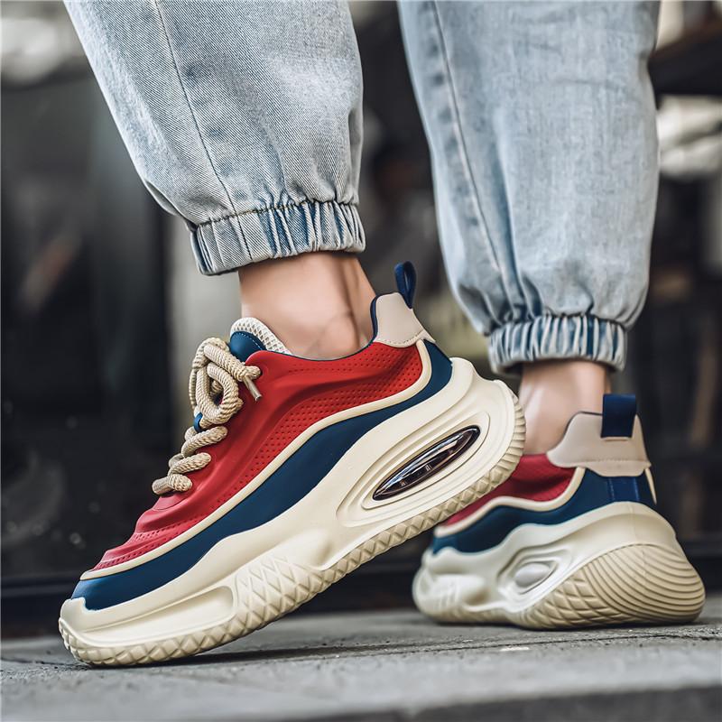 Новые мужские кроссовки на толстой подошве, повседневная спортивная обувь, уличные тренды, увеличивающие рост, туфли на платформе