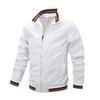 Spring and Autumn New Casual Loose Jacket Men's Spring and Autumn Sports Solid Color Stand-Up Jacket Men's