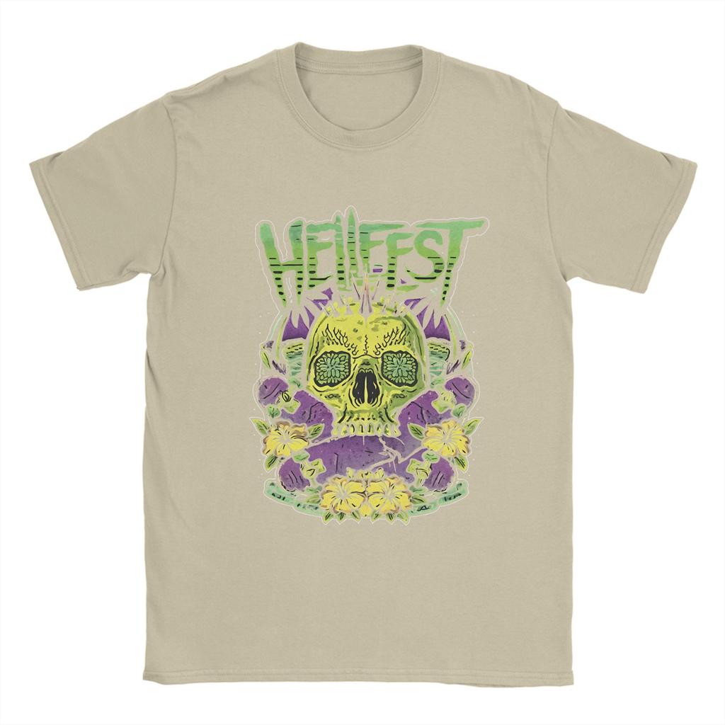 Men's T-Shirt Hellfest Heavy Metal Music Leisure 100% Cotton Tees Short Sleeve T Shirt Crewneck Tops Gift Idea