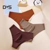 Women Panties Seamless Mid Waist Ice Silk Good Breathability Solid Color Slim Fit Thin Quick Dry Casual Sport Underpants Lady Briefs