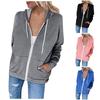 Women's Full Zip Hoodie Long Sleeve Hooded Sweatshirt Pocket Jacket Jacket
