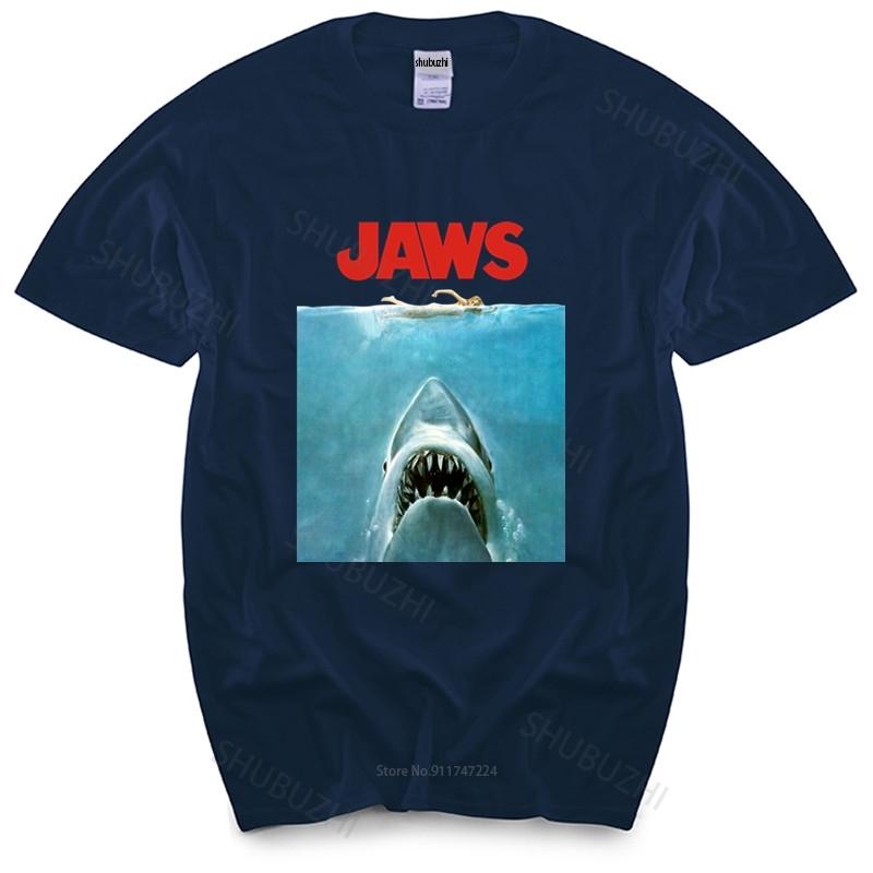 summer tshirt men brand teeshirt Jaws Movie Vintage Poster Licensed Adult T Shirt new cotton man t shirt drop shipping