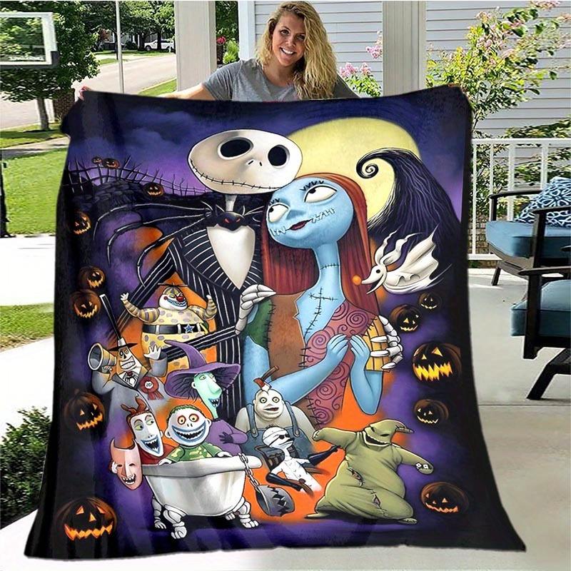 1pc Christmas Nightmare Printing Blanket - Soft, All-Season Throw for Living Room, Beroom,Personalize Gift with Aorable Cartoon esign