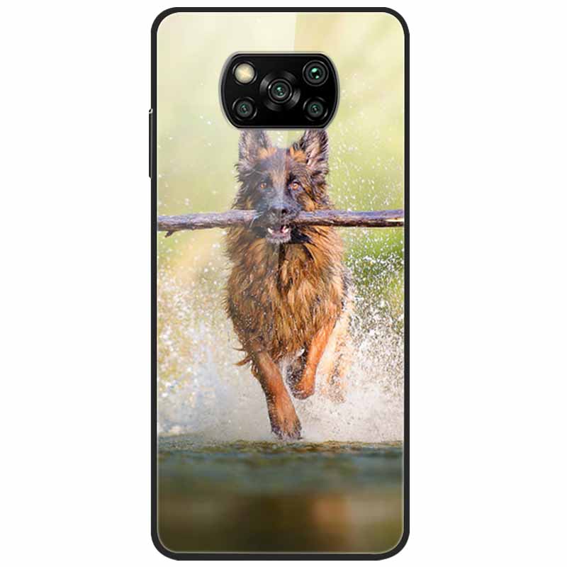 For Poco X3 Pro Case Fashion Cute Tempered Glass Luxury Coque Covers for Xiaomi Poco X3 NFC Cases PocoX3 X 3 Bumper Protector