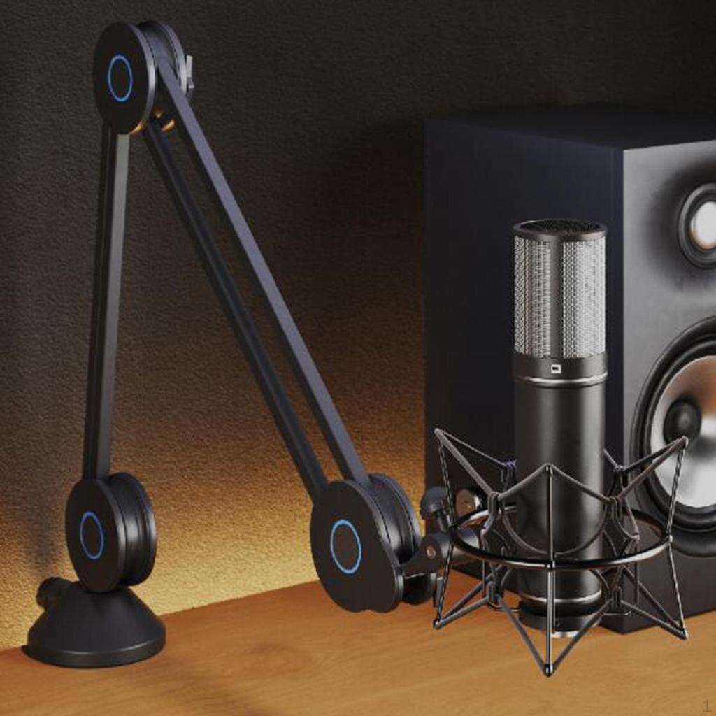 360° Rotatable Microphone Booming Arm Mic Stand Desk Mounted Clamp for