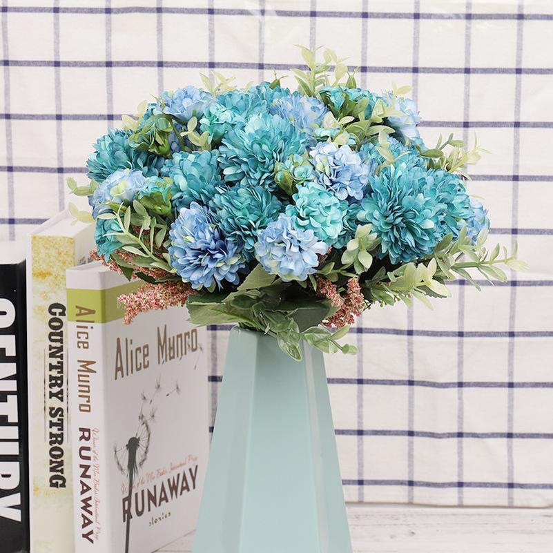 Букет искусственных цветов пиона, свадебное украшение для домашнего декора стола, искусственные цветы гортензии