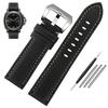 Классический ремешок для часов 24 мм, подходит для Panerai Luminor PAM01661, черный, синий, нейлоновая ткань, ремешок из натуральной кожи с пряжкой