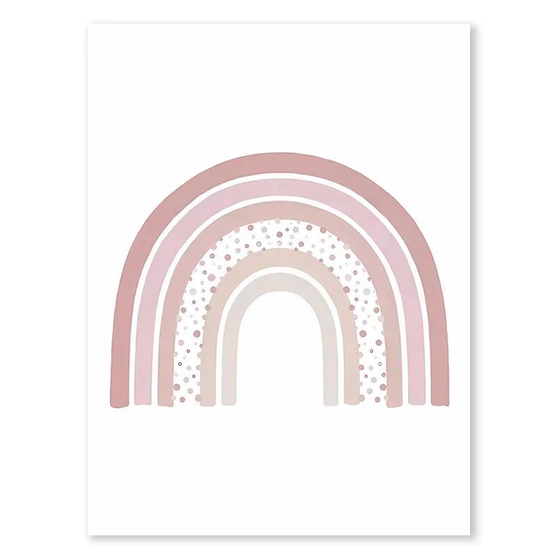 Pink Butterfly Wall Art Poster Nursery Canvas Print Painting Sun Rainbow Daisy Heart Posters Decor Kids Room Decorative Gift