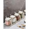 Household Moisture-proof Seasoning Combination Set Glass Pot Kitchen MSG Chicken Sealed Seasoning Box