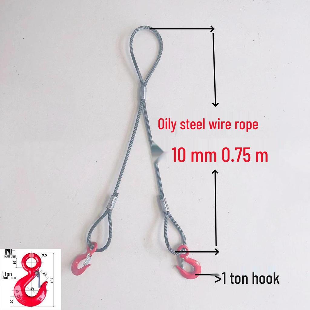 Двухветвевой строп из плетеного стального каната с крюками для такелажа при обслуживании кранов