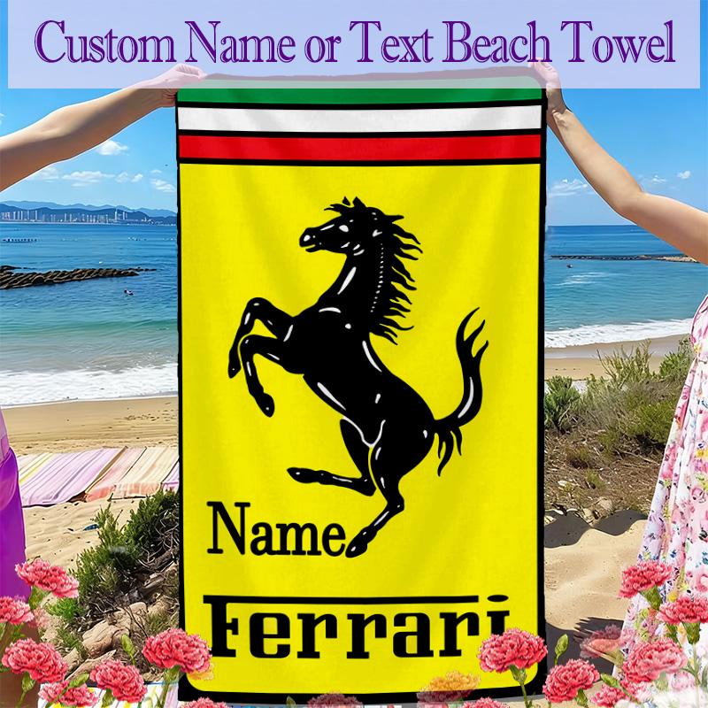 Ferrari (2) Beach Towel Perfect for Travel, Outdoor Activities, Swimming, Camping, Hiking