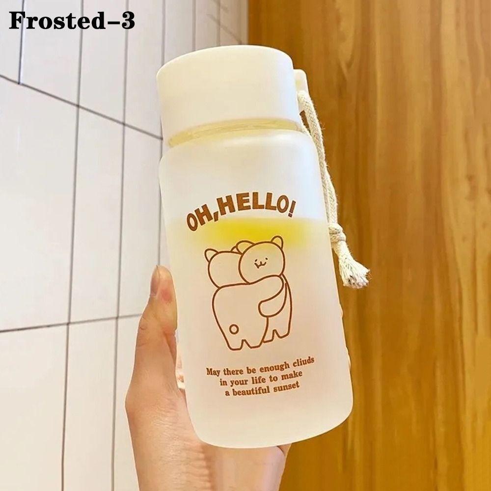 Простой Милый Медведь Уличный Стакан для Воды Прозрачная Матовая Бутылка для Воды