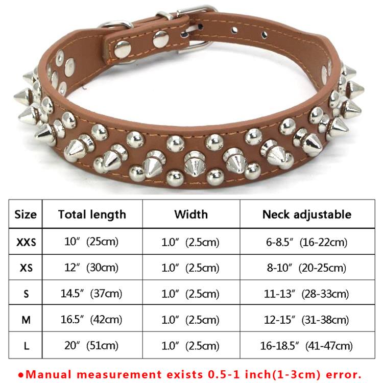 1 ряд шипованных кожаный ошейник для собак и кошек с шипами для щенков и котят, ошейники для домашних животных для маленьких и средних собак, товары для чихуахуа-йорков