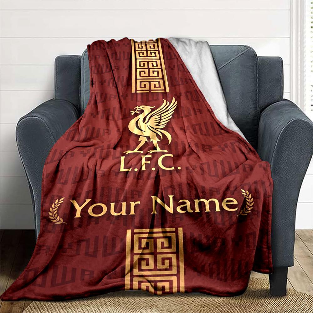 Liverpool Customize Text Blanket Gift Personalized Blanket Soft Warm Cozy Versatile for Seaside Chair Bed Office Four Seasons Universal