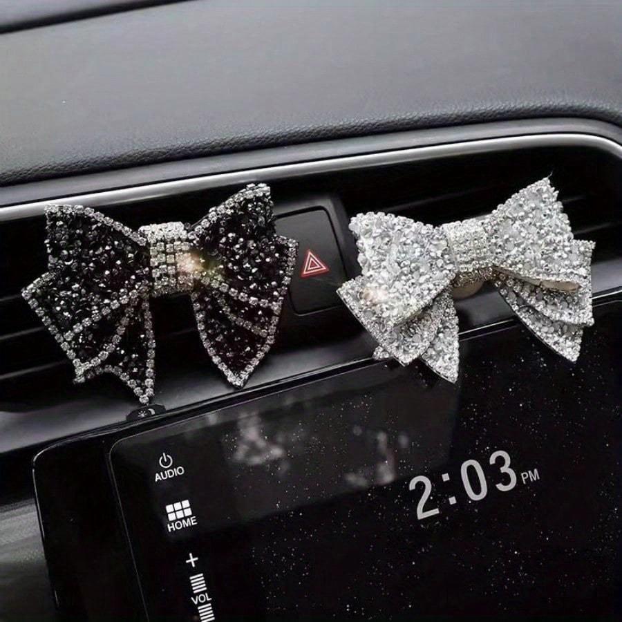 Car Air Vent Rhinestone Bow Air Freshener Decor Accessory