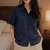 Летняя рубашка с короткими рукавами для женщин, свободный универсальный японский стиль, свободный деловой стиль, формальный топ