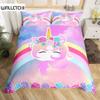 Rainbow Unicorn Duvet Cover Cute Dreamy Horse Comforter Cover Cartoon Little Unicorn Bedding Set Twin For Girl Teen Kawaii Gifts