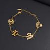 Anniyo 17CM+4CM African Ancient Symbols Gye Ancient Egypt Africa Charm Bracelets Women Stainless Steel Jewelry #538362