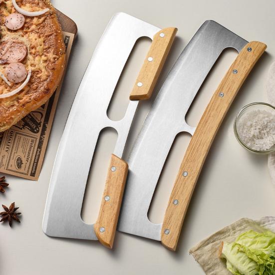 Нож для пиццы Rocker Blade Острый нож для пиццы Rocker Slicer из нержавеющей стали с защитным чехлом Аксессуары для печи для пиццы