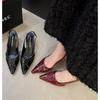 Fashion Fashion Female Sandals Red Fashion Heels Women Pumps Footwear Slingbacks Shoes For Pointed Toe Buckle Strap Ladies Heels Shoe