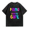 Cute Tie Dye Piano Girl Pianist Music Notes Musica Unique Unisex S T Shirt Summer Top With Standout Design Vintage Washed