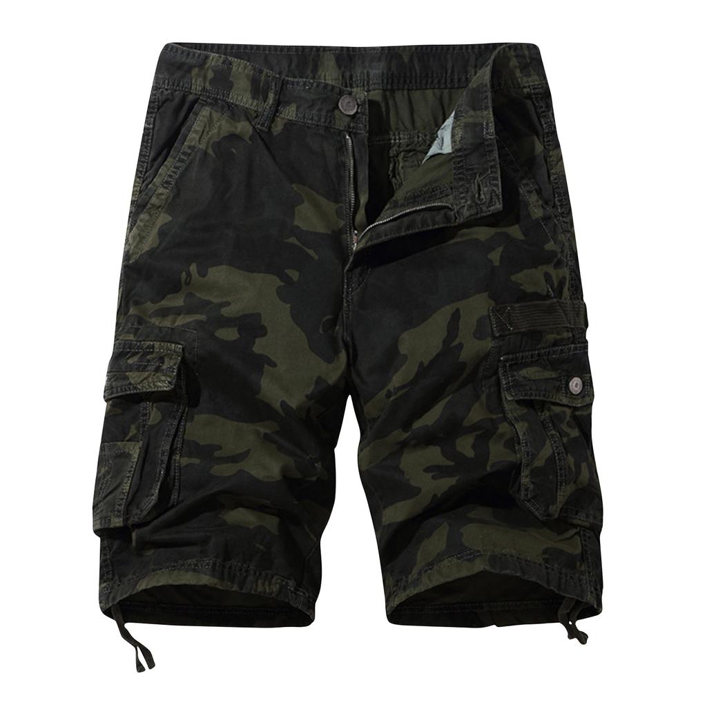 Men's Summer Multi-Pocket Cargo Shorts Men's Casual Fashion Camouflage Loose Cargo Shorts