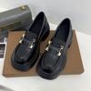 Fashion British Small Leather Shoes 2024 Summer New Height: 6.5 Cm Loafers, Black Leather Women's Shoes, Platform Leather Shoes