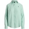 Polo Logo Button Loose Long Sleeve Shirt Women Shirts Green 211970730-013
