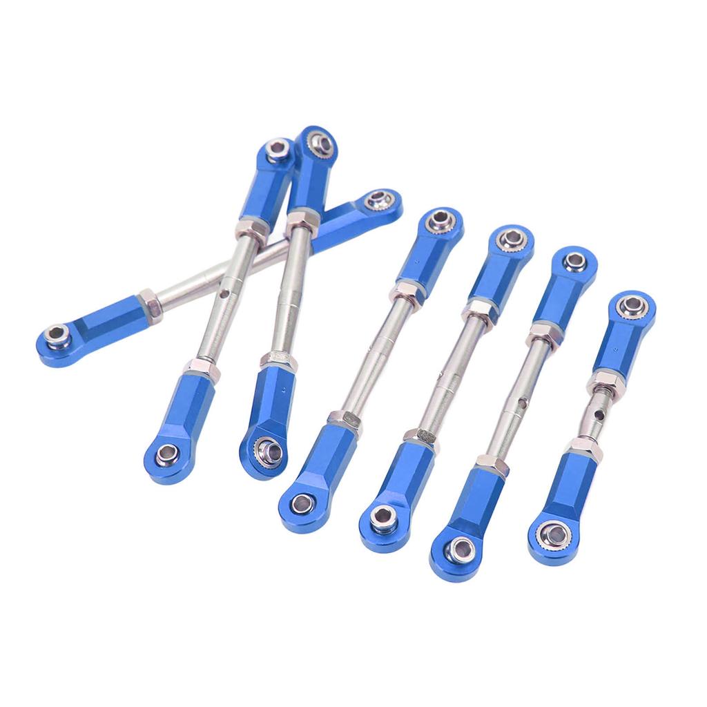 7pcs RC Tie Rod Set Aluminum Alloy Durable Convenient Metal RC Car Link Rod Set for Traxxas 1 10 RC Short Truck Blue