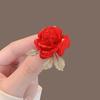 Benmingnian Chinese Red Rose Brooch - Elegant High-end Women's Corsage Pin Accessory